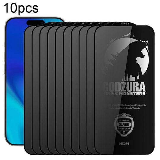 For iPhone 17 Pro WK WTP-125 10pcs 6D Curved Ultra-Fine Edge Privacy Full-Screen Tempered Glass Film(Transparent)