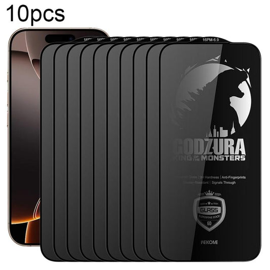 For iPhone 16 Pro Max WK WTP-125 10pcs 6D Curved Ultra-Fine Edge Privacy Full-Screen Tempered Glass Film(Transparent) - iPhone 16 Pro Max Tempered Glass by WK | Online Shopping UK | buy2fix