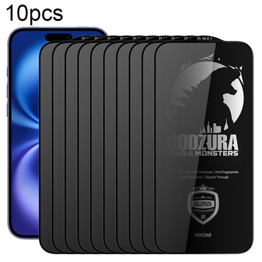 For iPhone 16 / 15 WK WTP-125 10pcs 6D Curved Ultra-Fine Edge Privacy Full-Screen Tempered Glass Film(Transparent) - iPhone 16 Tempered Glass by WK | Online Shopping UK | buy2fix