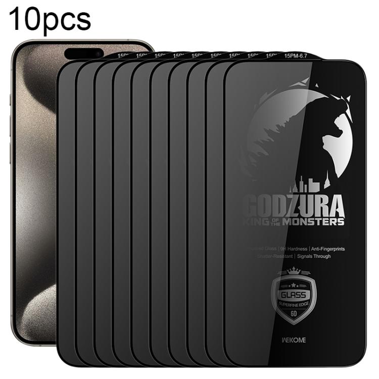 For iPhone 15 Pro Max WK WTP-125 10pcs 6D Curved Ultra-Fine Edge Privacy Full-Screen Tempered Glass Film(Transparent) - iPhone 15 Pro Max Tempered Glass by WK | Online Shopping UK | buy2fix