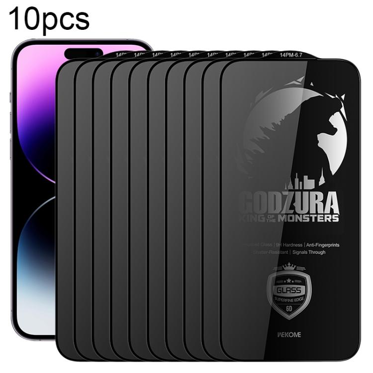 For iPhone 14 Pro Max WK WTP-125 10pcs 6D Curved Ultra-Fine Edge Privacy Full-Screen Tempered Glass Film(Transparent) - iPhone 14 Pro Max Tempered Glass by WK | Online Shopping UK | buy2fix