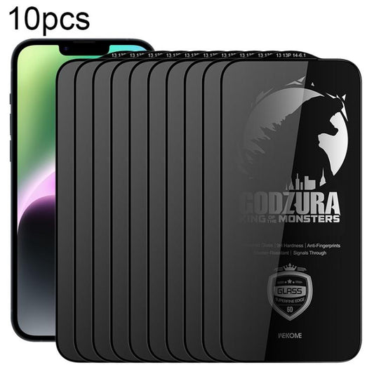 For iPhone 14 / 13 / 13 Pro WK WTP-125 10pcs 6D Curved Ultra-Fine Edge Privacy Full-Screen Tempered Glass Film(Transparent) - iPhone 14 Tempered Glass by WK | Online Shopping UK | buy2fix