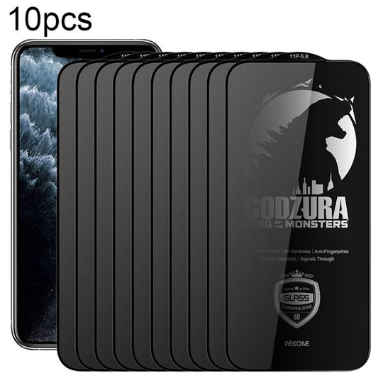 For iPhone 11 Pro WK WTP-125 10pcs 6D Curved Ultra-Fine Edge Privacy Full-Screen Tempered Glass Film(Transparent)