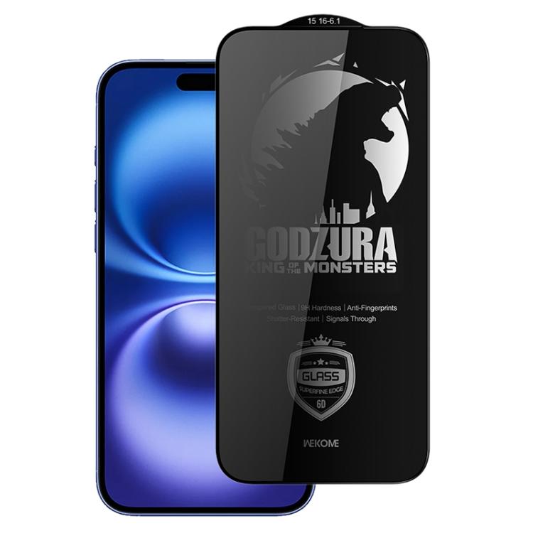For iPhone 16 / 15 WK WTP-123 6D Curved Ultra-Fine Edge Privacy Full-Screen Tempered Glass Film(Transparent) - iPhone 16 Tempered Glass by WK | Online Shopping UK | buy2fix