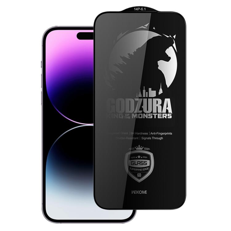 For iPhone 14 Pro WK WTP-123 6D Curved Ultra-Fine Edge Privacy Full-Screen Tempered Glass Film(Transparent) - iPhone 14 Pro Tempered Glass by WK | Online Shopping UK | buy2fix