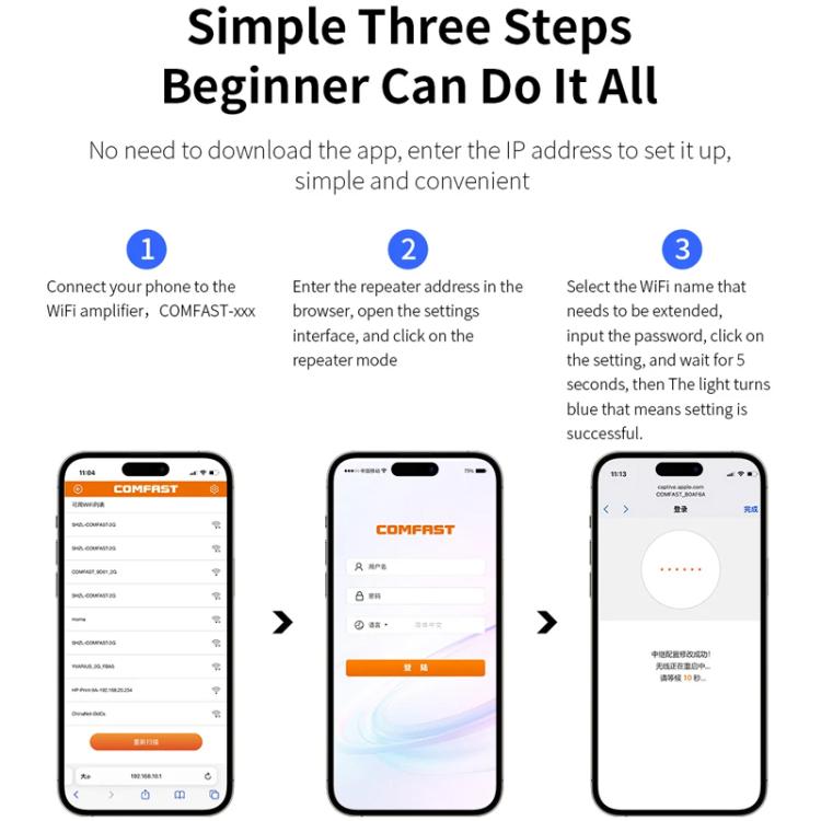 COMFAST CF-WR301S V3 300Mbps Wireless Repeater Router WiFi Signal Amplifier, Plug:UK Plug(White) - Broadband Amplifiers by COMFAST | Online Shopping UK | buy2fix