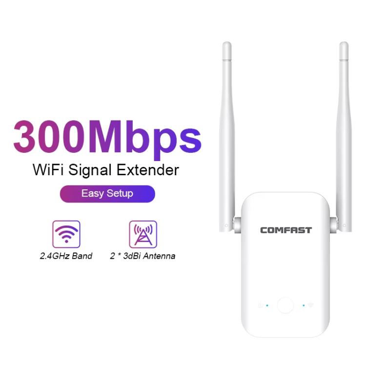 COMFAST CF-WR301S V3 300Mbps Wireless Repeater Router WiFi Signal Amplifier, Plug:US Plug(White) - Broadband Amplifiers by COMFAST | Online Shopping UK | buy2fix