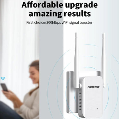 COMFAST CF-WR301S V3 300Mbps Wireless Repeater Router WiFi Signal Amplifier, Plug:UK Plug(White) - Broadband Amplifiers by COMFAST | Online Shopping UK | buy2fix