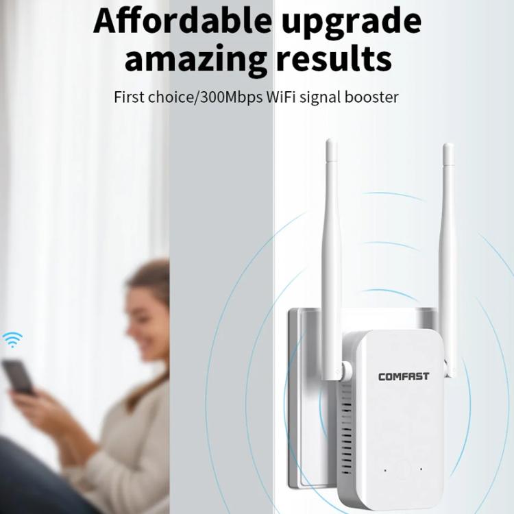 COMFAST CF-WR301S V3 300Mbps Wireless Repeater Router WiFi Signal Amplifier, Plug:AU Plug(White) - Broadband Amplifiers by COMFAST | Online Shopping UK | buy2fix