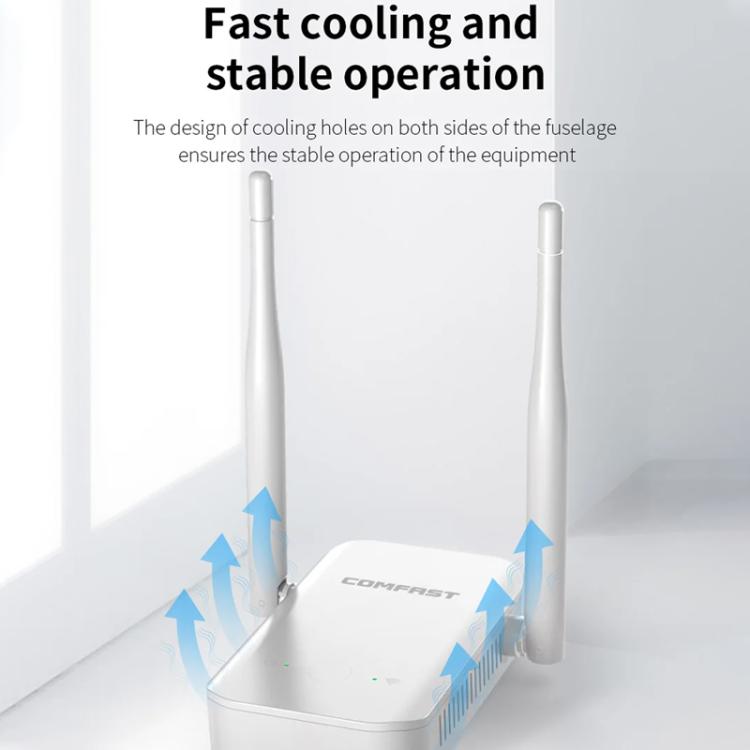 COMFAST CF-WR301S V3 300Mbps Wireless Repeater Router WiFi Signal Amplifier, Plug:UK Plug(White) - Broadband Amplifiers by COMFAST | Online Shopping UK | buy2fix