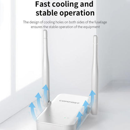 COMFAST CF-WR301S V3 300Mbps Wireless Repeater Router WiFi Signal Amplifier, Plug:AU Plug(White) - Broadband Amplifiers by COMFAST | Online Shopping UK | buy2fix