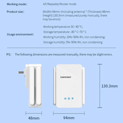 COMFAST CF-WR773BE 3570Mbps WiFi7 Signal Extender Dual Band Gigabit Wireless Repeater, Plug:AU Plug(White) - Broadband Amplifiers by COMFAST | Online Shopping UK | buy2fix