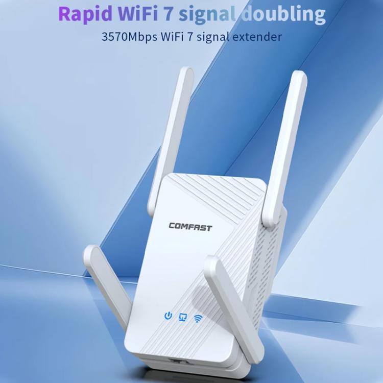 COMFAST CF-WR773BE 3570Mbps WiFi7 Signal Extender Dual Band Gigabit Wireless Repeater, Plug:US Plug(White) - Broadband Amplifiers by COMFAST | Online Shopping UK | buy2fix