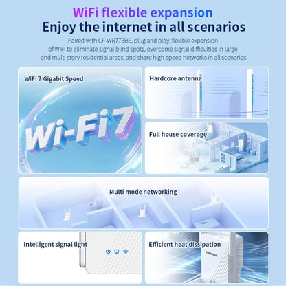 COMFAST CF-WR773BE 3570Mbps WiFi7 Signal Extender Dual Band Gigabit Wireless Repeater, Plug:UK Plug(White) - Broadband Amplifiers by COMFAST | Online Shopping UK | buy2fix