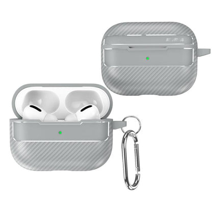 For AirPods Pro 3 Carbon Fiber Texture Bluetooth Earphone Protective Case(Grey) - For AirPods Pro 3 by buy2fix | Online Shopping UK | buy2fix