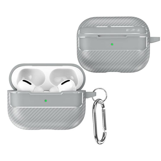 For AirPods Pro 3 Carbon Fiber Texture Bluetooth Earphone Protective Case(Grey) - For AirPods Pro 3 by buy2fix | Online Shopping UK | buy2fix