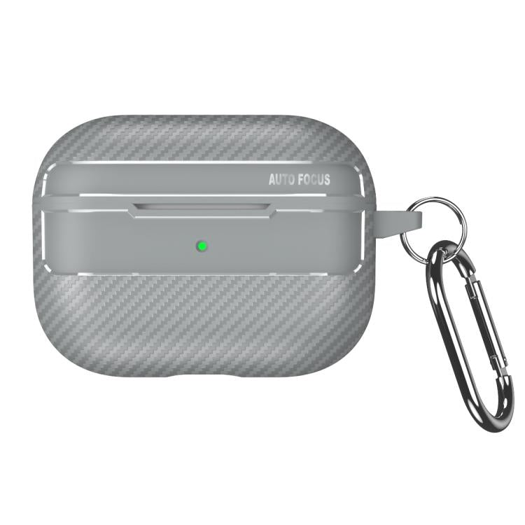 For AirPods Pro 3 Carbon Fiber Texture Bluetooth Earphone Protective Case(Grey) - For AirPods Pro 3 by buy2fix | Online Shopping UK | buy2fix