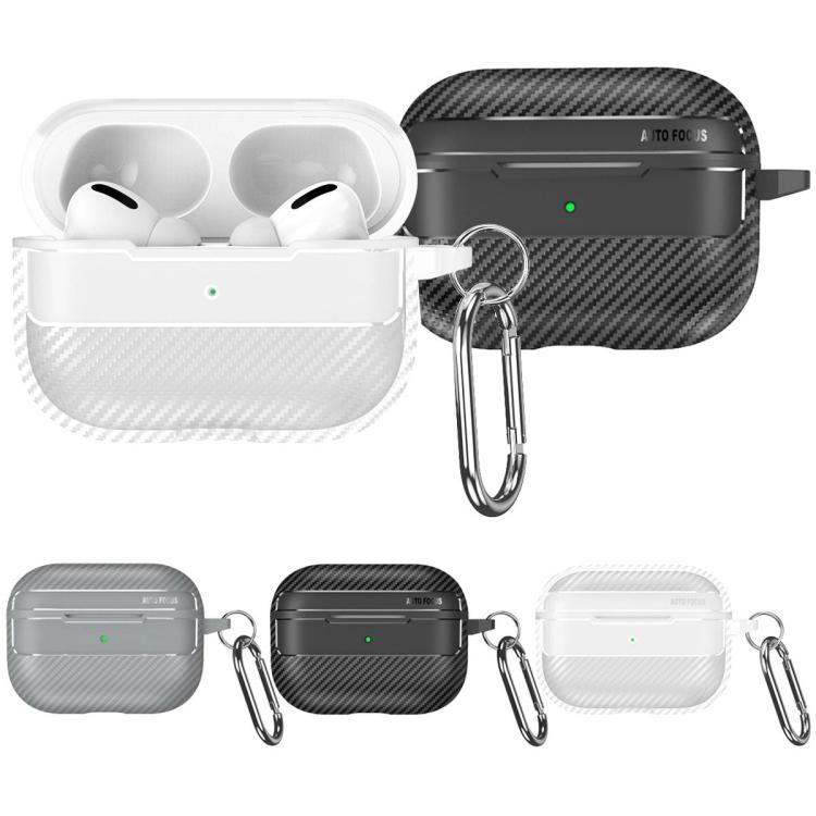 For AirPods Pro 3 Carbon Fiber Texture Bluetooth Earphone Protective Case(Grey) - For AirPods Pro 3 by buy2fix | Online Shopping UK | buy2fix