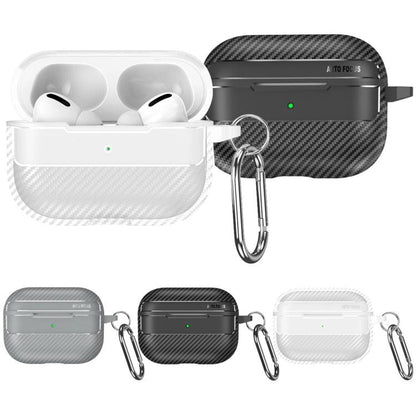 For AirPods Pro 3 Carbon Fiber Texture Bluetooth Earphone Protective Case(Grey) - For AirPods Pro 3 by buy2fix | Online Shopping UK | buy2fix