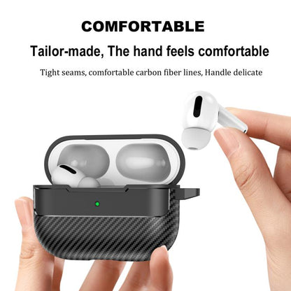 For AirPods Pro 3 Carbon Fiber Texture Bluetooth Earphone Protective Case(Grey) - For AirPods Pro 3 by buy2fix | Online Shopping UK | buy2fix