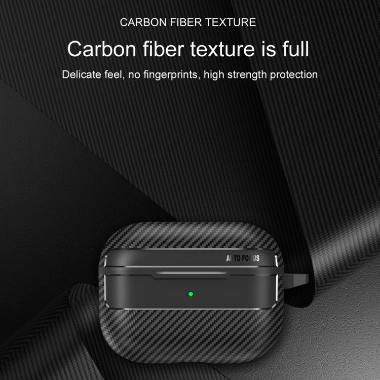 For AirPods Pro 3 Carbon Fiber Texture Bluetooth Earphone Protective Case(Grey) - For AirPods Pro 3 by buy2fix | Online Shopping UK | buy2fix