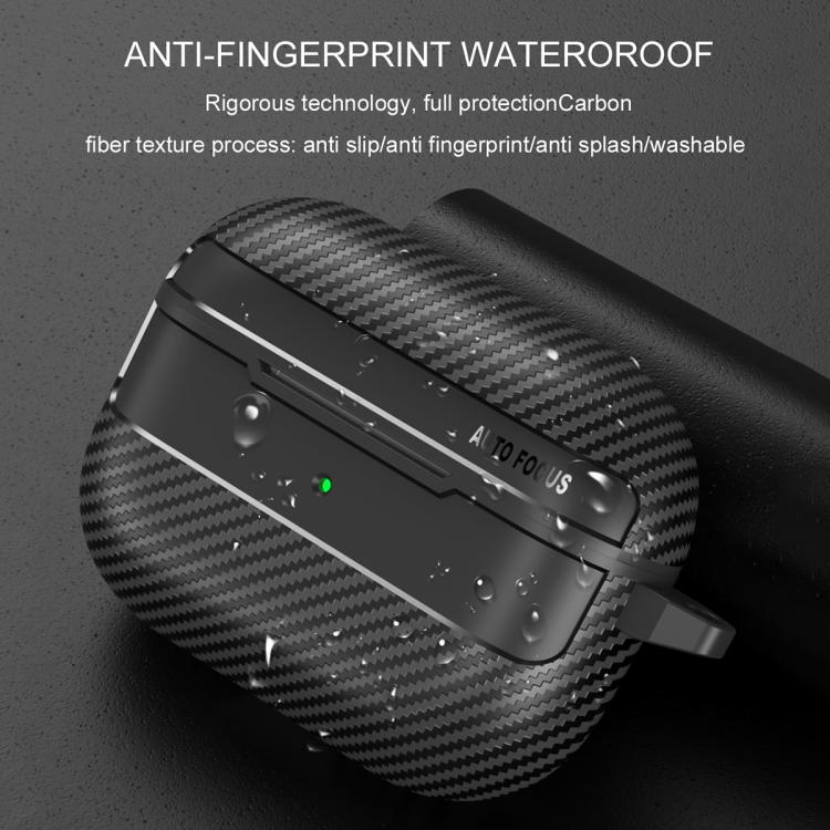For AirPods Pro 3 Carbon Fiber Texture Bluetooth Earphone Protective Case(Grey) - For AirPods Pro 3 by buy2fix | Online Shopping UK | buy2fix