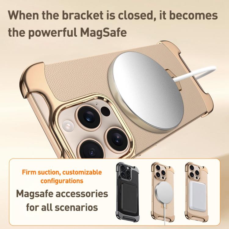 For iPhone Air Borderless MagSafe Ring Holder Plain Leather Phone Case(White) - iPhone Air Cases by buy2fix | Online Shopping UK | buy2fix