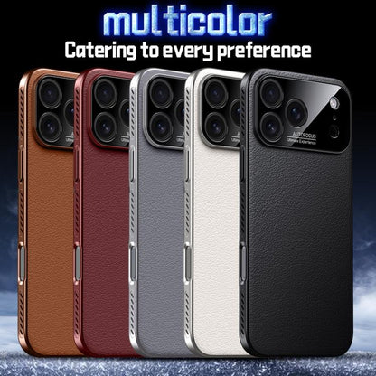 For iPhone 17 Soft Armor MagSafe Cooling Plain Leather Hybrid PC Phone Case(Grey) - iPhone 17 Cases by buy2fix | Online Shopping UK | buy2fix