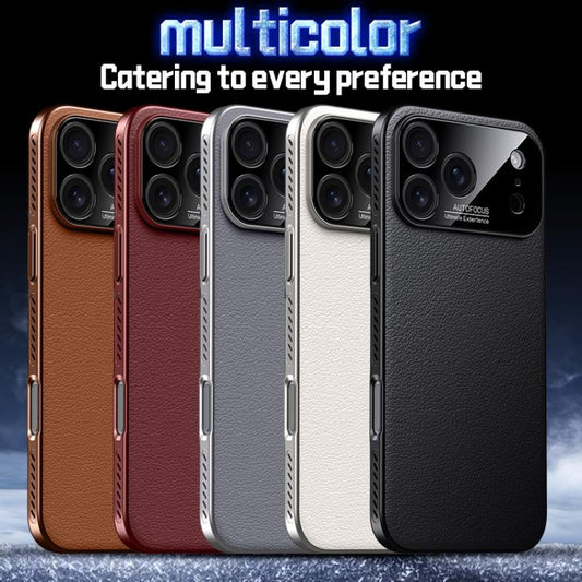 For iPhone Air Soft Armor MagSafe Cooling Plain Leather Hybrid PC Phone Case(Red) - iPhone Air Cases by buy2fix | Online Shopping UK | buy2fix