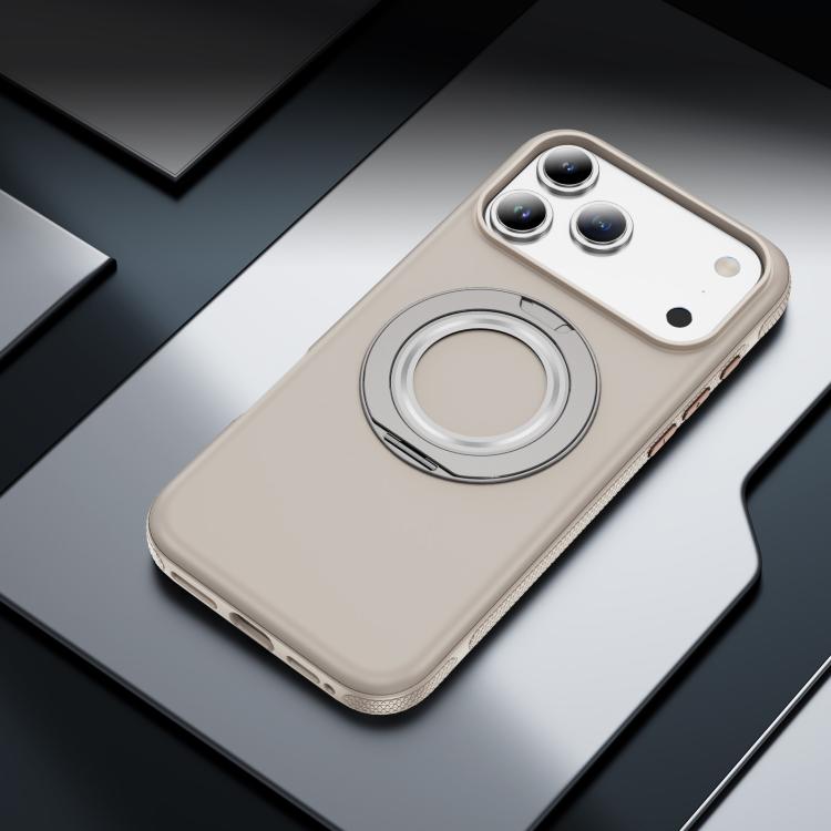 For iPhone 17 Pro Max Gear Holder C MagSafe Phone Case(Beige Gray) - iPhone 17 Pro Max Cases by buy2fix | Online Shopping UK | buy2fix