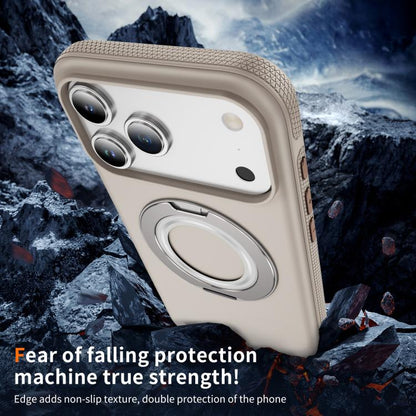 For iPhone 17 Pro Max Gear Holder C MagSafe Phone Case(Beige Gray) - iPhone 17 Pro Max Cases by buy2fix | Online Shopping UK | buy2fix