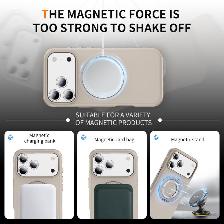 For iPhone 17 Pro Max Gear Holder C MagSafe Phone Case(Beige Gray) - iPhone 17 Pro Max Cases by buy2fix | Online Shopping UK | buy2fix