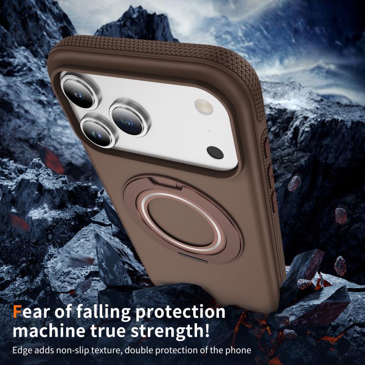 For iPhone 17 Pro Gear Holder C MagSafe Phone Case(Coffee) - iPhone 17 Pro Cases by buy2fix | Online Shopping UK | buy2fix