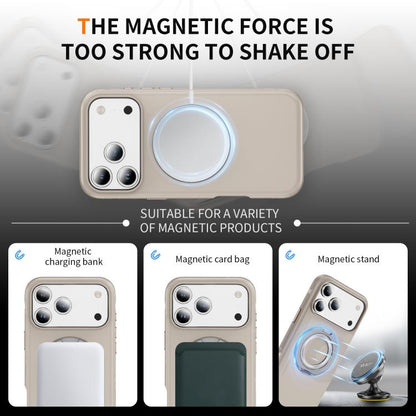 For iPhone 17 Pro Gear Holder C MagSafe Phone Case(Beige Gray) - iPhone 17 Pro Cases by buy2fix | Online Shopping UK | buy2fix