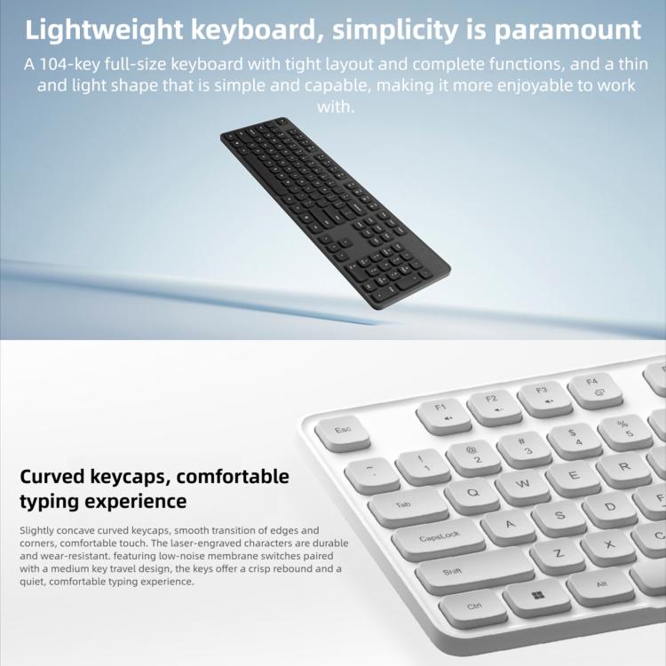 Original Xiaomi 2.4GHz Wireless Keyboard & Mouse Set 3(Grey) - Wireless Keyboard by Xiaomi | Online Shopping UK | buy2fix