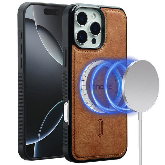 For iPhone 16 Pro LC.IMEEKE L6 Series MagSafe Magnetic Phone Case(Brown)