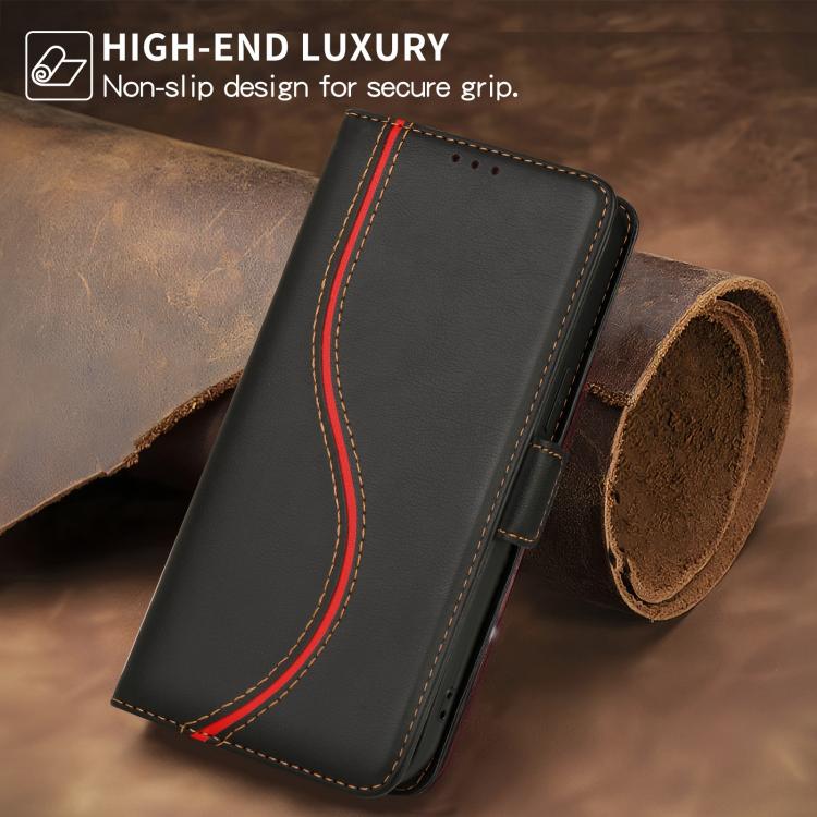 For iPhone Air Side Buckle S Curve Leather Phone Case(Black) - iPhone Air Cases by buy2fix | Online Shopping UK | buy2fix