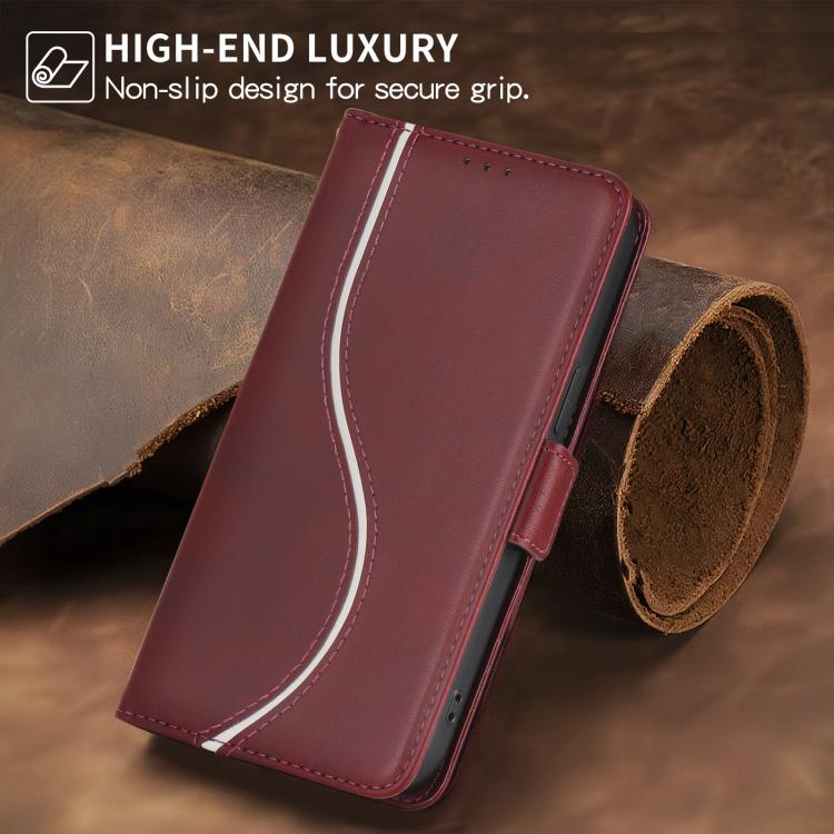 For iPhone Air Side Buckle S Curve Leather Phone Case(Red) - iPhone Air Cases by buy2fix | Online Shopping UK | buy2fix