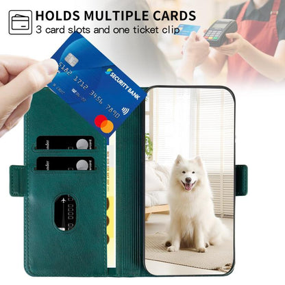 For iPhone Air Side Buckle S Curve Leather Phone Case(Green) - iPhone Air Cases by buy2fix | Online Shopping UK | buy2fix