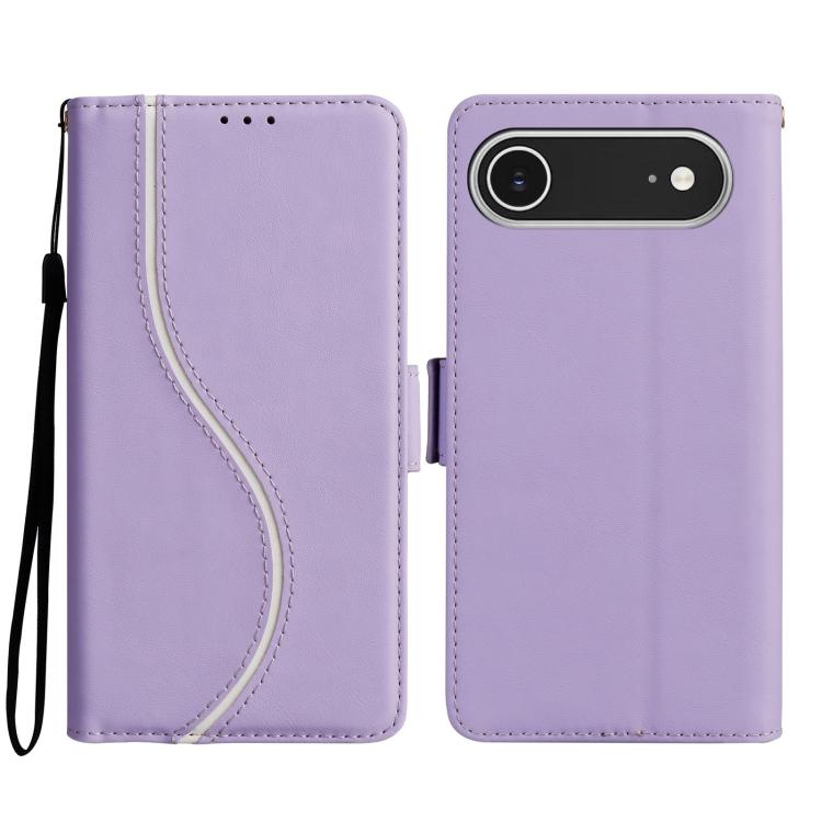 For iPhone Air Side Buckle S Curve Leather Phone Case(Purple) - iPhone Air Cases by buy2fix | Online Shopping UK | buy2fix