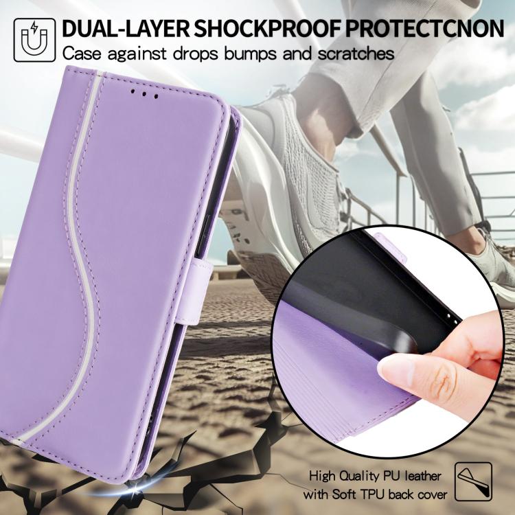 For iPhone Air Side Buckle S Curve Leather Phone Case(Purple) - iPhone Air Cases by buy2fix | Online Shopping UK | buy2fix