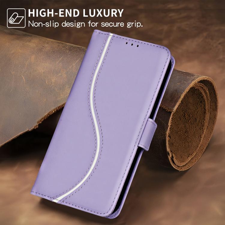 For iPhone Air Side Buckle S Curve Leather Phone Case(Purple) - iPhone Air Cases by buy2fix | Online Shopping UK | buy2fix