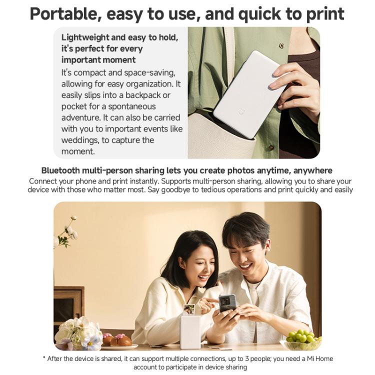 Original Xiaomi Mijia Pocket Photo Printer Pro(White Silver) - Photo Printers by Xiaomi | Online Shopping UK | buy2fix