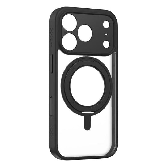For iPhone 17 Pro Max MOMAX Magsafe Magnetic Metal Rotating Holder Phone Case(Black)