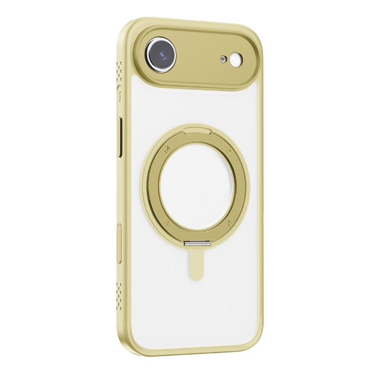 For iPhone Air MOMAX Magsafe Magnetic Metal Rotating Holder Phone Case(Yellow) - iPhone Air Cases by MOMAX | Online Shopping UK | buy2fix