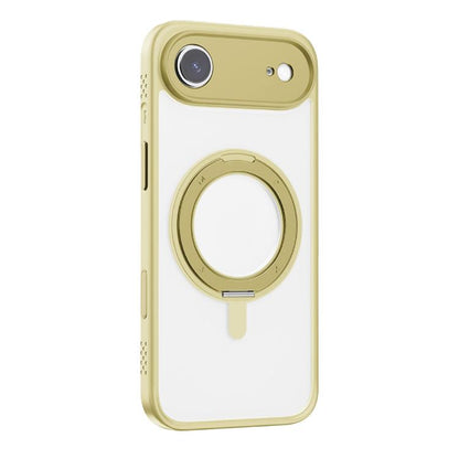 For iPhone Air MOMAX Magsafe Magnetic Metal Rotating Holder Phone Case(Yellow) - iPhone Air Cases by MOMAX | Online Shopping UK | buy2fix