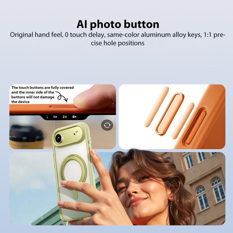 For iPhone Air MOMAX Magsafe Magnetic Metal Rotating Holder Phone Case(Yellow) - iPhone Air Cases by MOMAX | Online Shopping UK | buy2fix