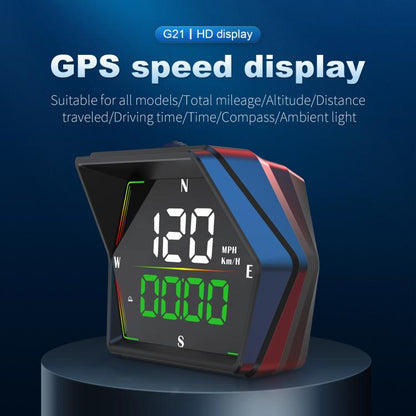 G21 Car HD Display GPS Speedometer Car OBD Meter Display Head-Up Display with Suction Cup Holder(Black) - Head Up Display System by buy2fix | Online Shopping UK | buy2fix
