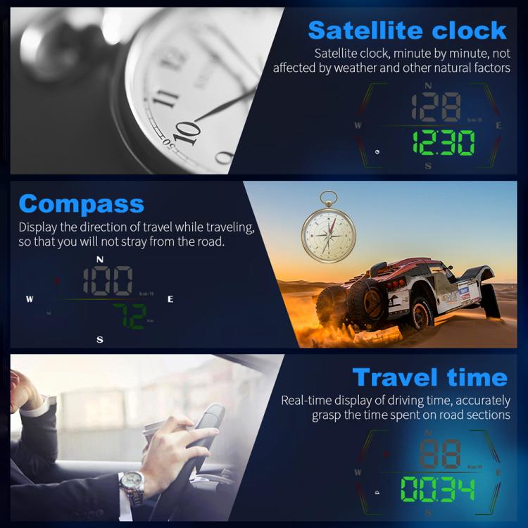 G21 Car HD Display GPS Speedometer Car OBD Meter Display Head-Up Display with Suction Cup Holder(Black) - Head Up Display System by buy2fix | Online Shopping UK | buy2fix