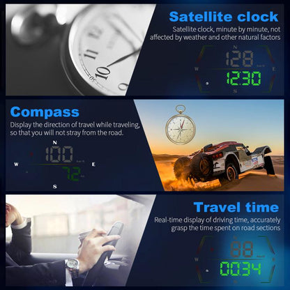 G21 Car HD Display GPS Speedometer Car OBD Meter Display Head-Up Display with Suction Cup Holder(Black) - Head Up Display System by buy2fix | Online Shopping UK | buy2fix